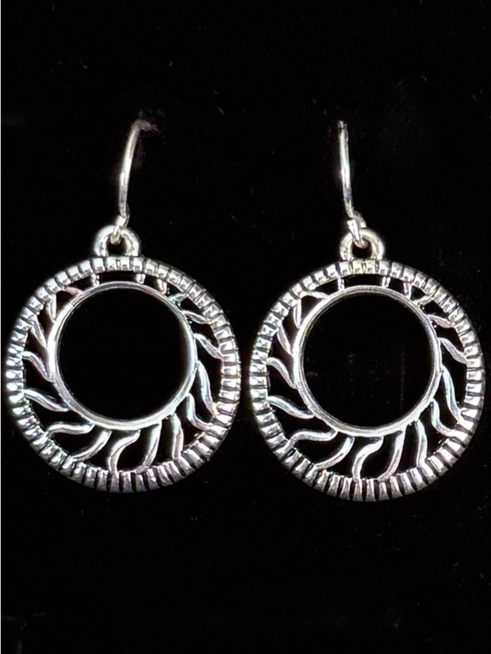 Elegant Silvertone Pierced Dangle Earrings
